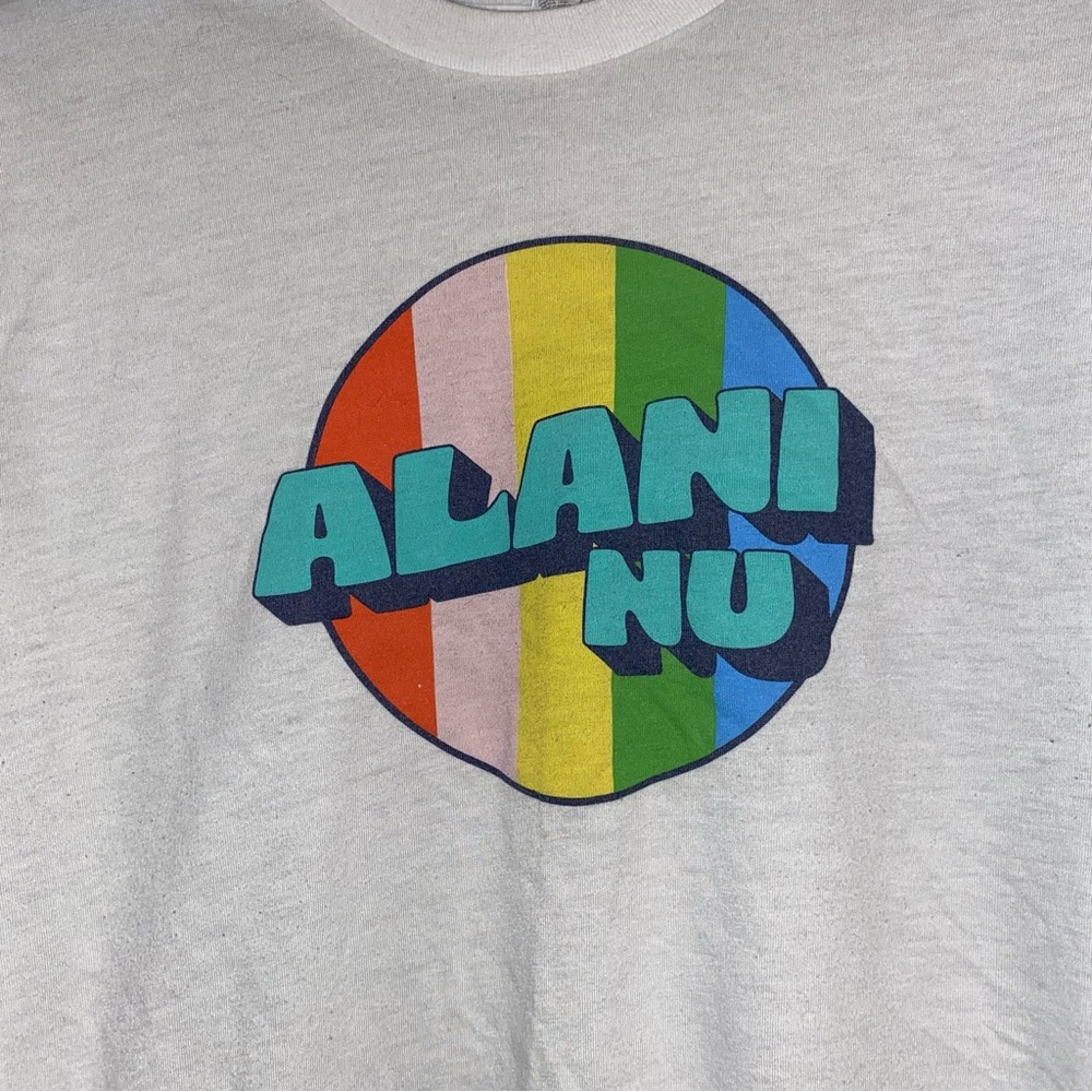 Alani Nu Retro Rainbow White Graphic T-Shirt - Picture 2 of 6